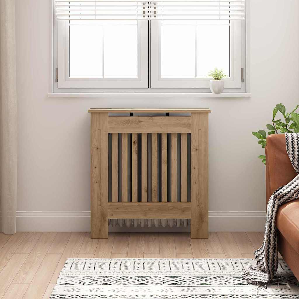 Cache-radiateur en bois à lattes avec étagère – 13 coloris, 5 tailles
