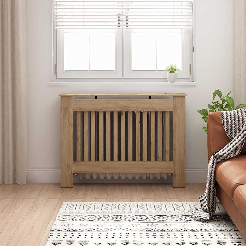 Cache-radiateur en bois à lattes avec étagère – 13 coloris, 5 tailles
