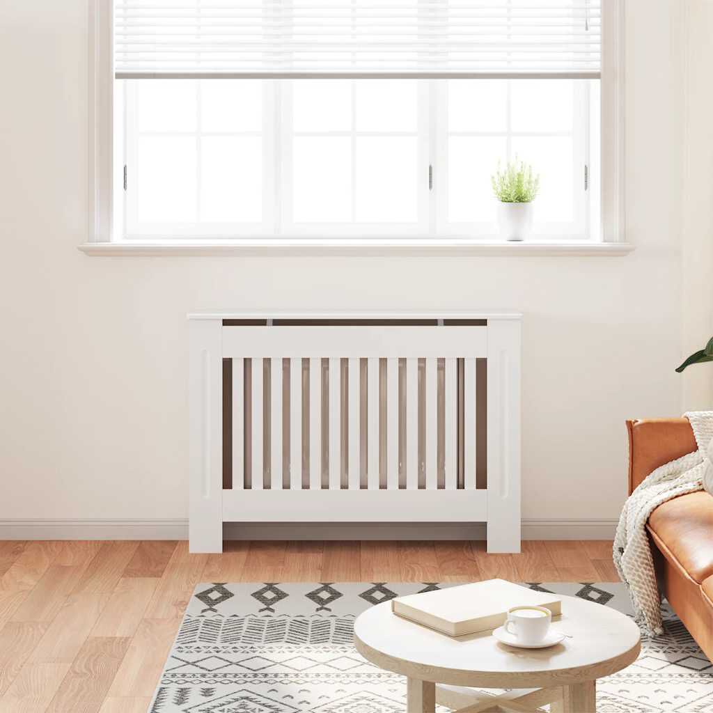 Cache-radiateur en bois à lattes avec étagère – 13 coloris, 5 tailles