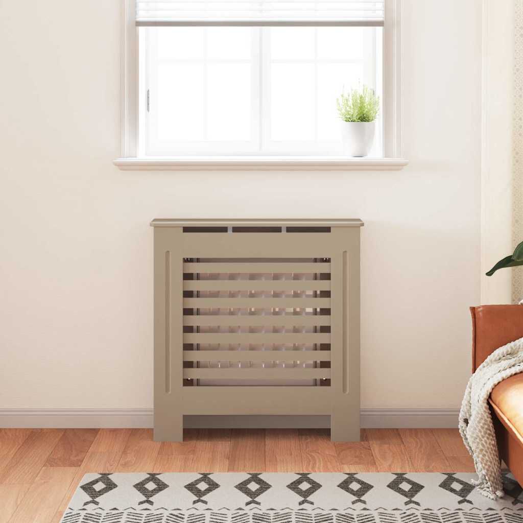 Cache-radiateur en MDF à lattes horizontales avec étagère