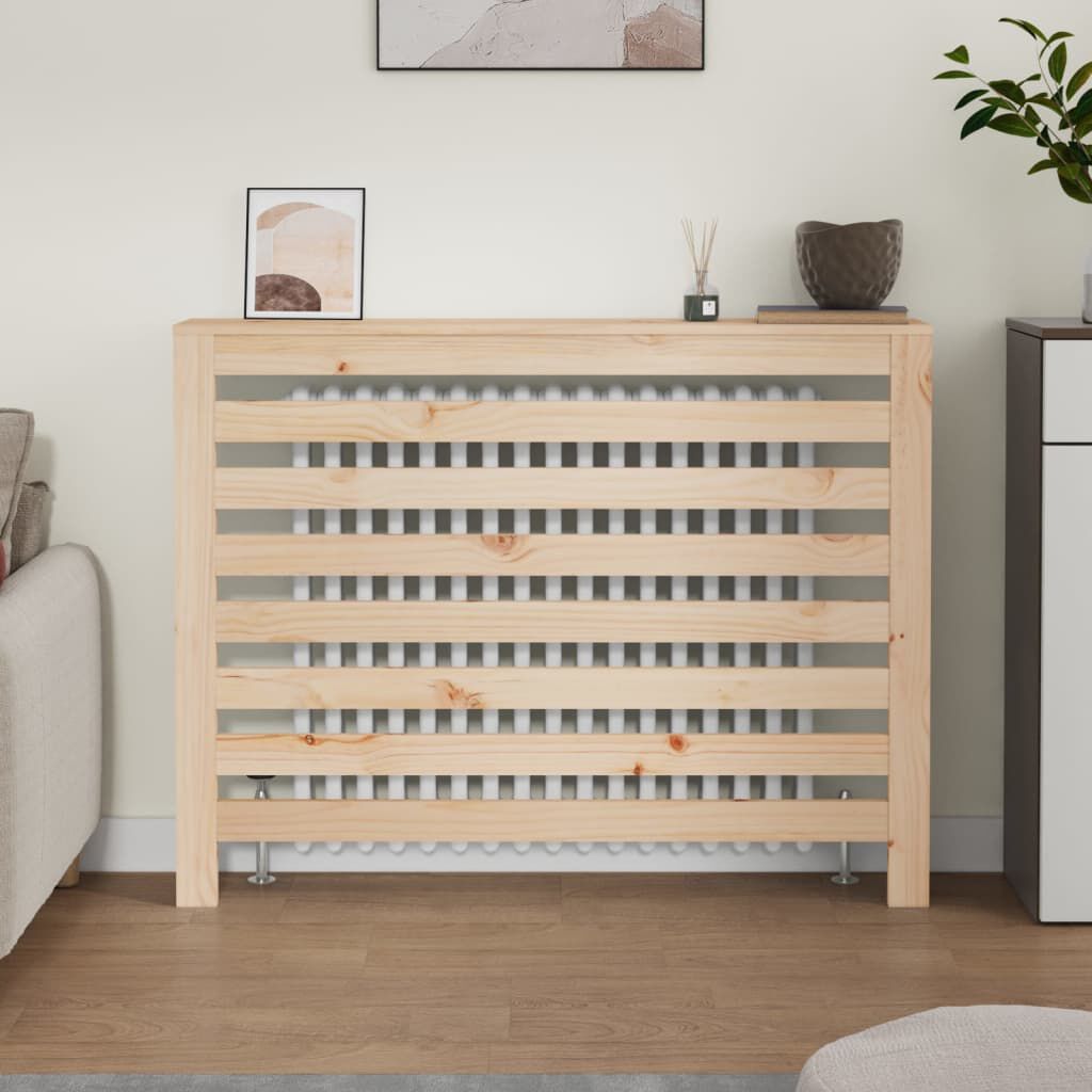 Cache-radiateur bois massif de pin naturel 108,5 cm