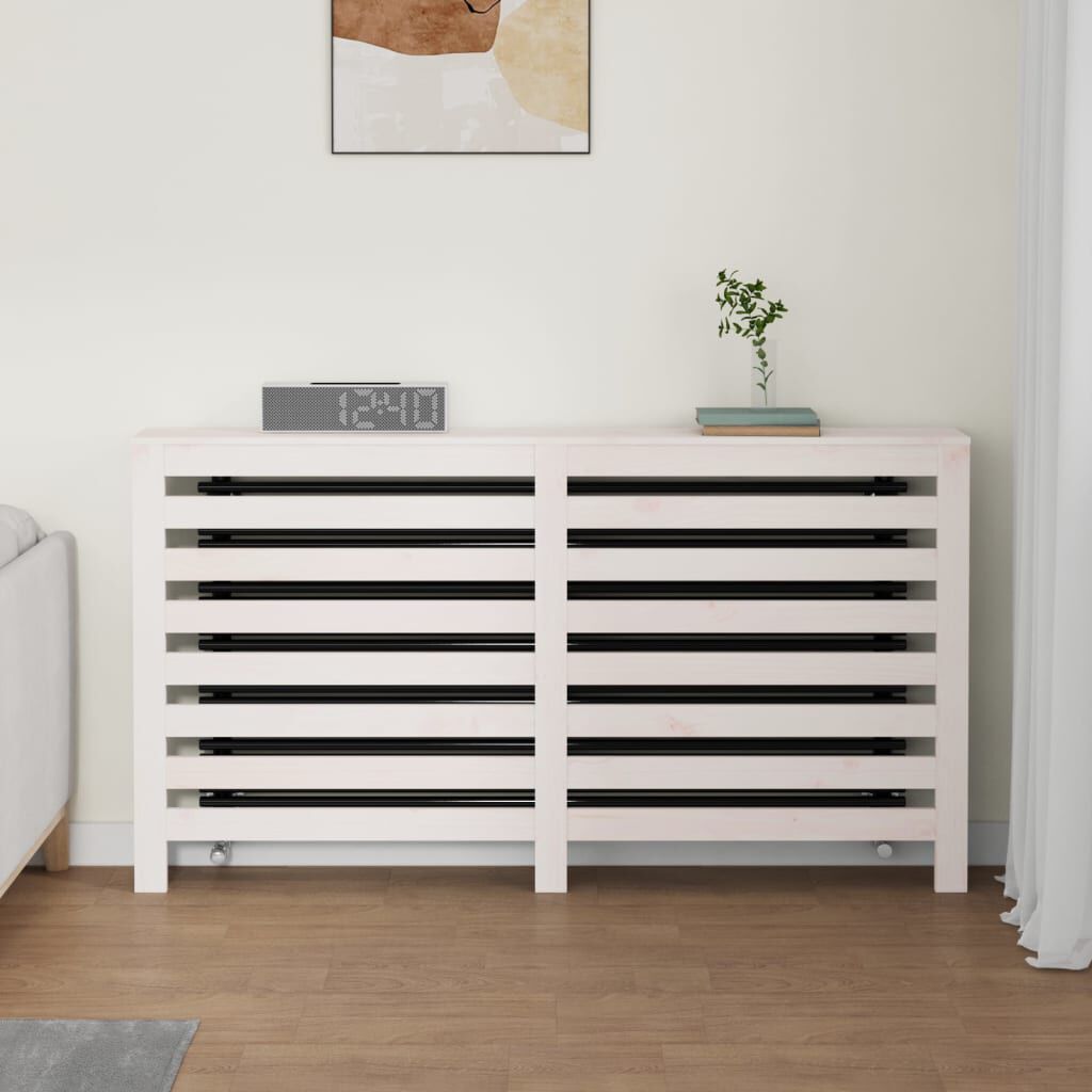 Cache-radiateur bois massif de pin blanc 153 cm