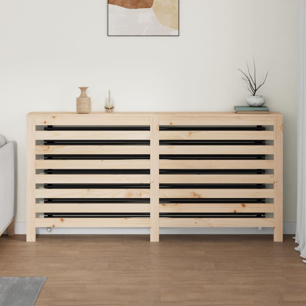 Cache-radiateur bois massif de pin naturel 169 cm