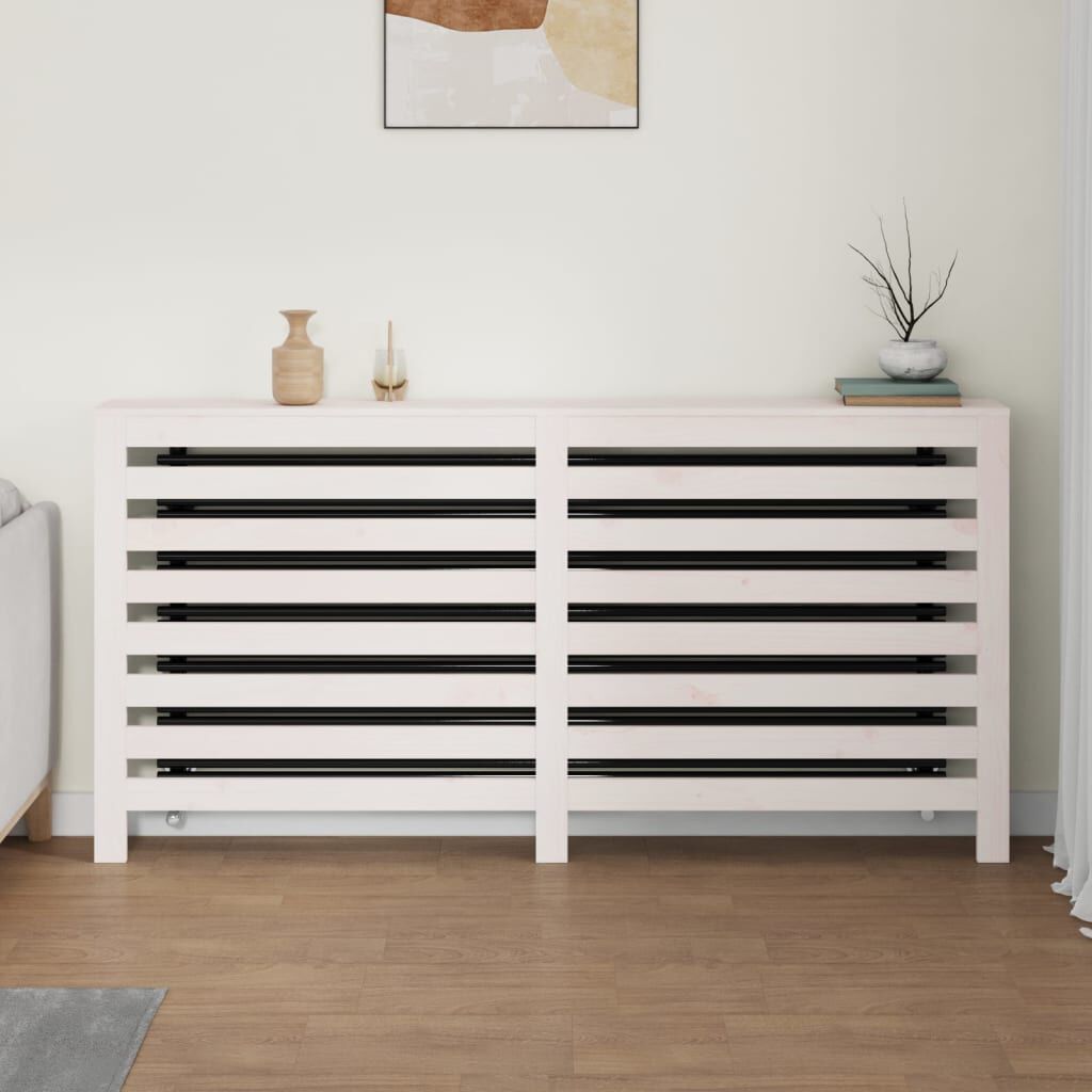 Cache-radiateur bois massif de pin blanc 169 cm