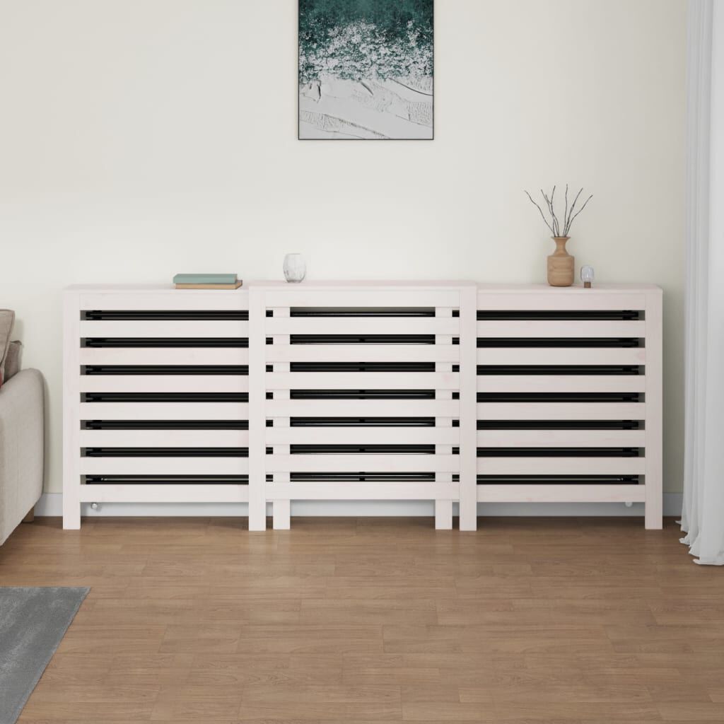 Cache-radiateur bois massif de pin blanc 210 cm