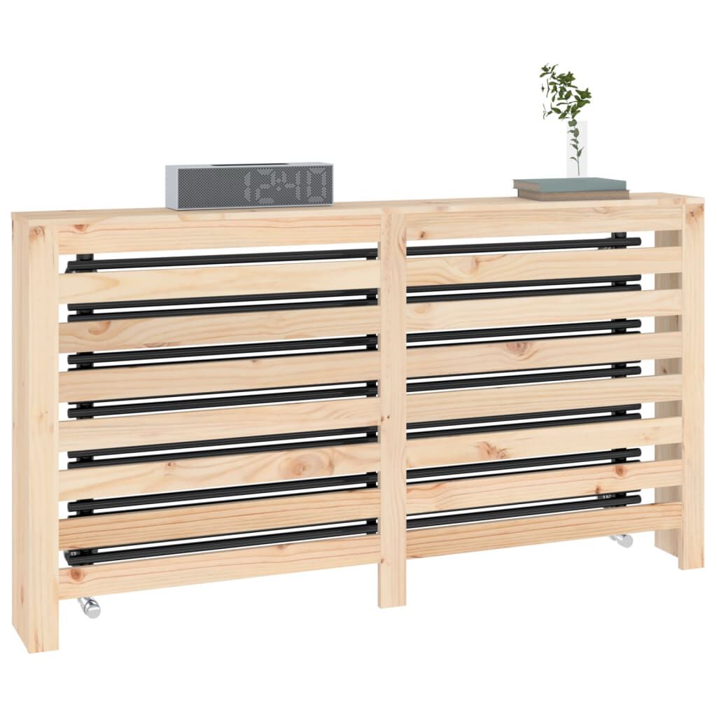 Cache-radiateur bois massif de pin naturel 153 cm