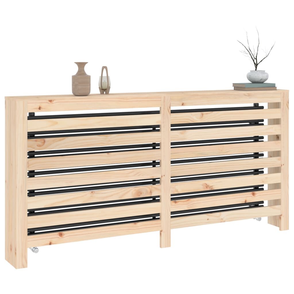Cache-radiateur bois massif de pin naturel 169 cm
