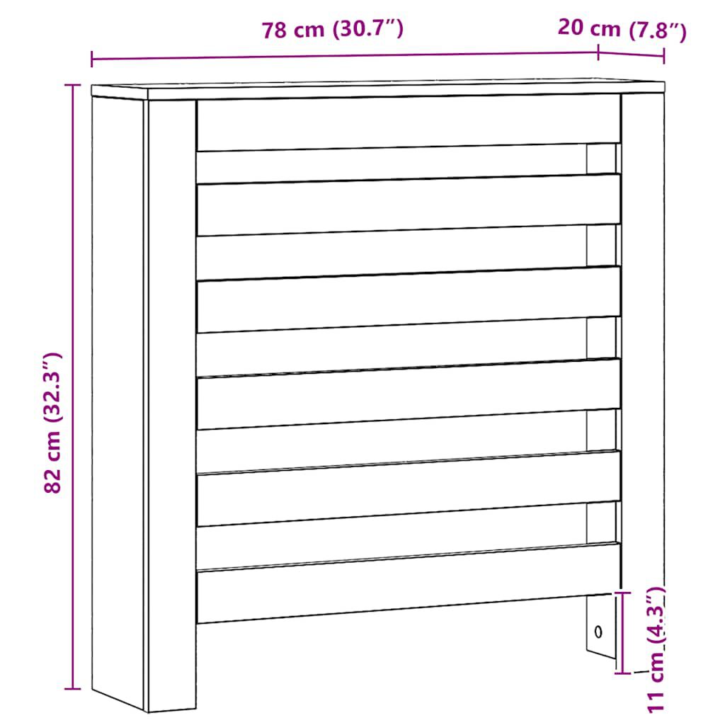 Cache-radiateur en bois à lattes horizontales ou verticales avec étagère – 10 finitions